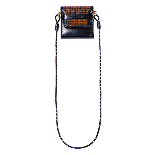 Wool genuine leather wooden bag