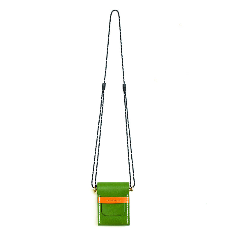 Genuine leather pear wood mini bag