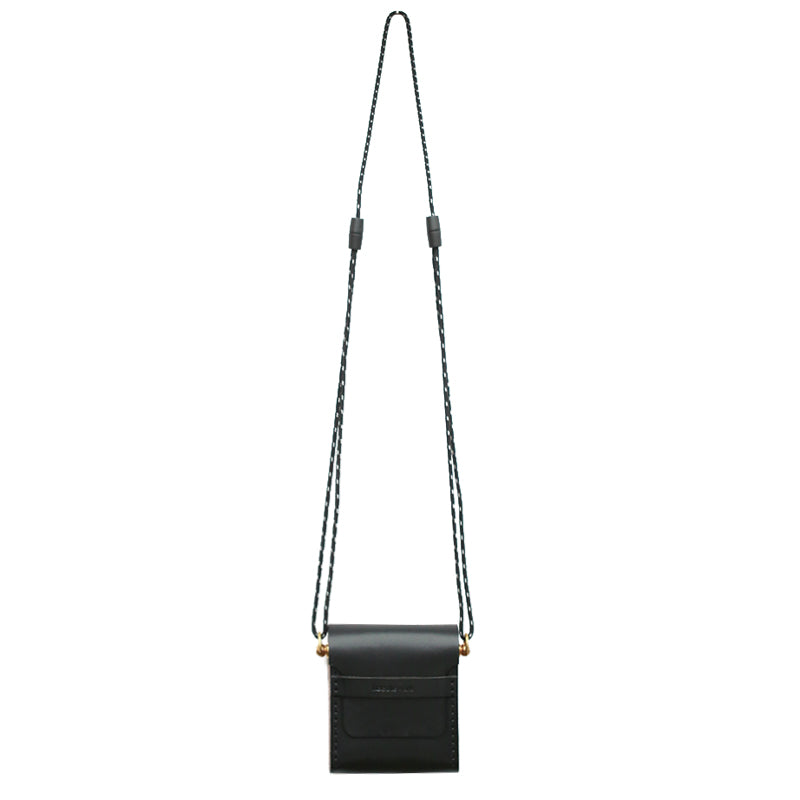 Genuine leather pear wood mini bag