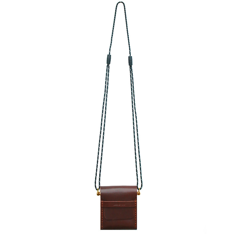 Genuine leather pear wood mini bag