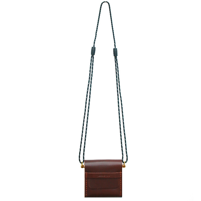 Genuine leather pear wood mini bag
